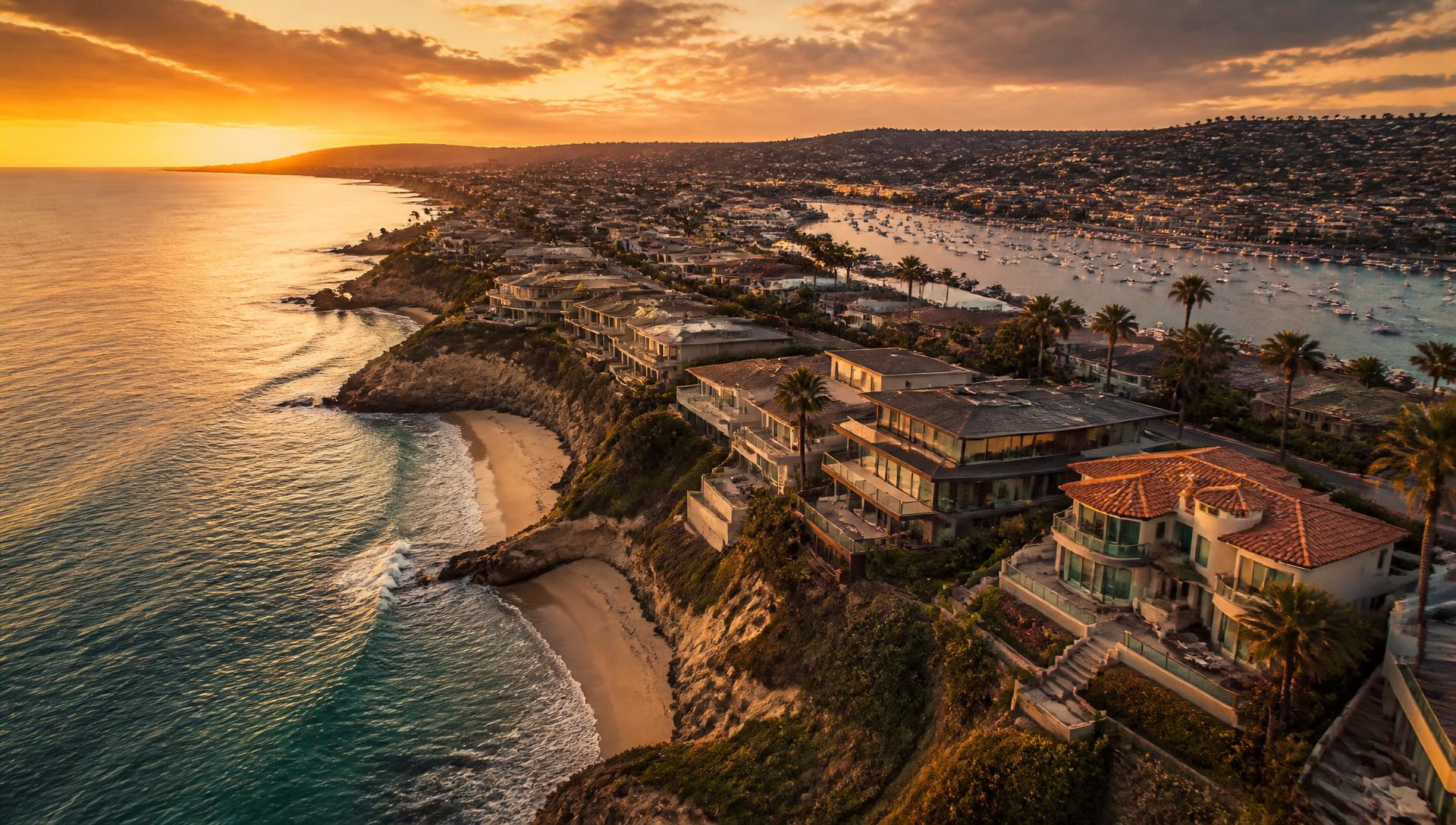 Aerial view of the Orange County shoreline