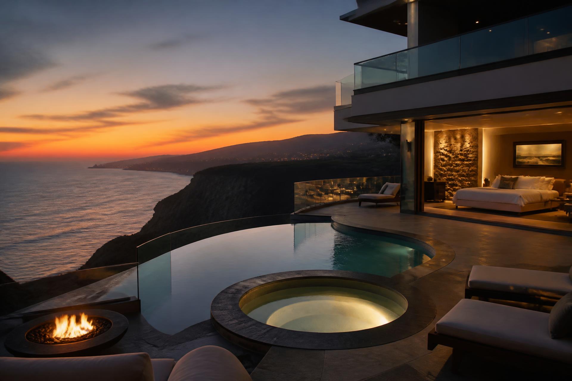 Coastal Orange County estate at dusk